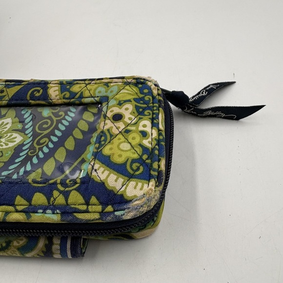 Vera Bradley Wristlet Wallet Womens One Size Blue Floral Quilted Cotton ID Zip - Picture 8 of 12